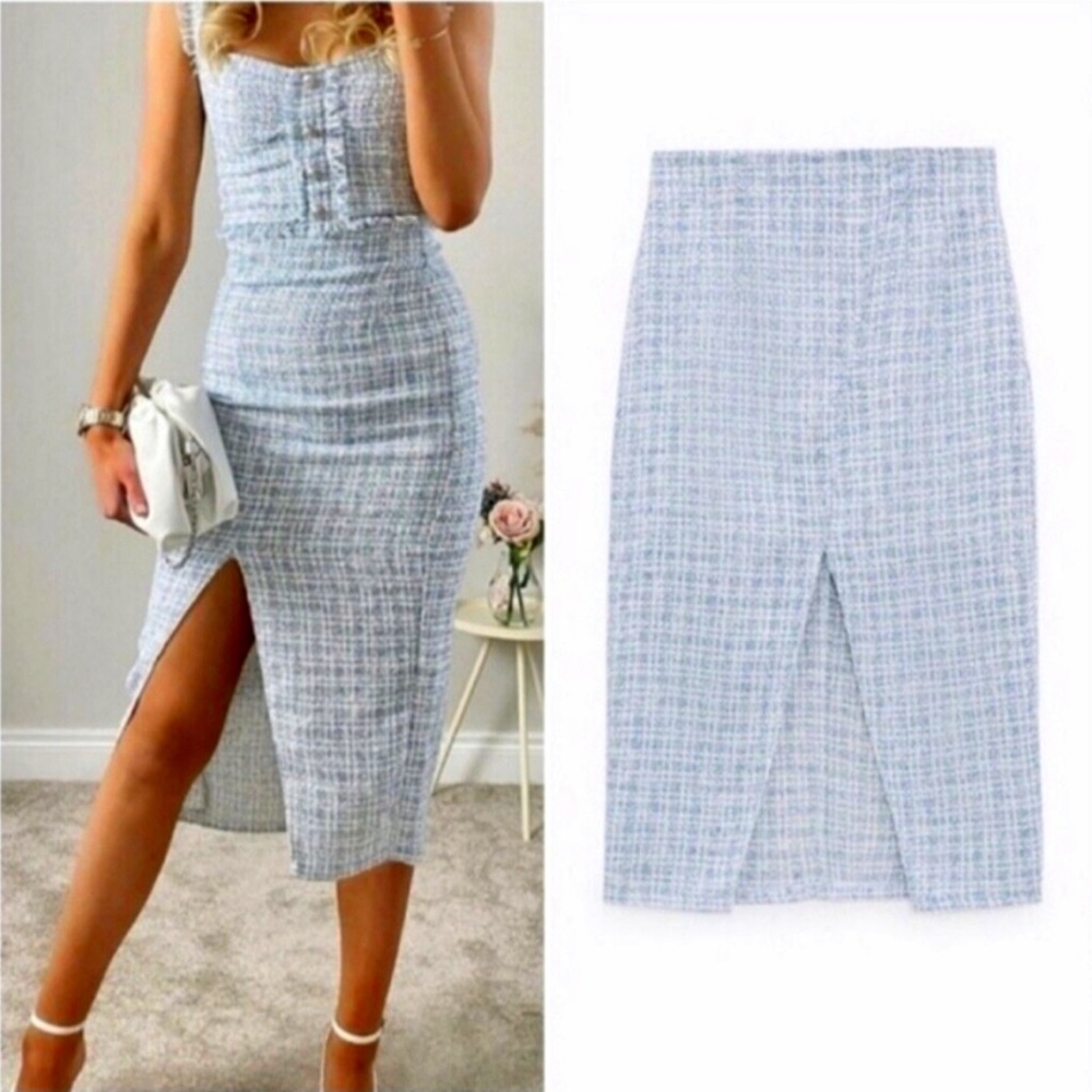 Zara Tweed High Waist Skirt